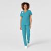WonderWink Womens Women’s Mock Wrap Scrub Top(Teal Blue)