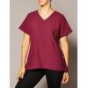 WonderWink Womens Women’s Mock Wrap Scrub Top(Wine)