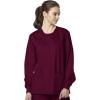 WonderWink womens Snap Front Jacket(Wine)