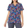 WonderWink Women’s Fitted V-Neck Print Scrub Top(Geo Mio)