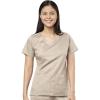 WonderWink Womens Women’s 4 Pocket Wrap Scrub Top(Khaki)