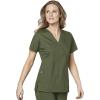 WonderWink Womens Women’s Mock Wrap Scrub Top(Olive)