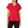 WonderWink Womens Women’s Mock Wrap Scrub Top(Red)
