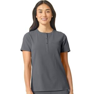 WonderWink Womens Mandarin Collar Tuck-in Top(Pewter)