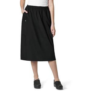 WonderWink Women’s Plus-Size Wonderwork Plus Pull-on Cargo Scrub Skirt(Black)