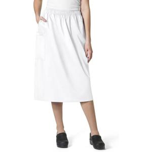 WonderWink Women’s Plus-Size Wonderwork Plus Pull-on Cargo Scrub Skirt(White)