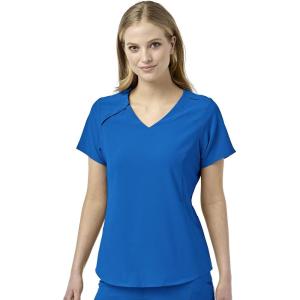 WonderWink Womens Renew Women’s Zip Accent Scrub Top(Royal)