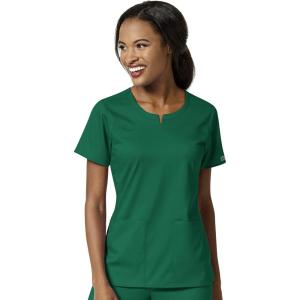 WonderWink Womens Women’s 4 Pocket Notch Neck Scrub Top(Hunter)