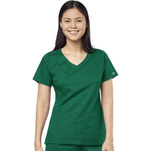 WonderWink Womens Women’s 4 Pocket Wrap Scrub Top(Hunter)