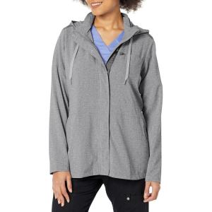 WonderWink womens Convertible Hood Jacket(Grey Heather)