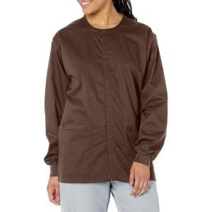 WonderWink womens Snap Front Jacket(Chocolate)