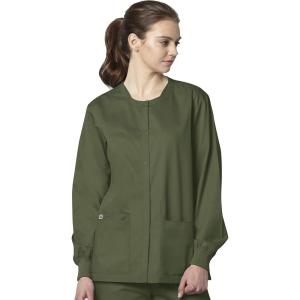 WonderWink womens Snap Front Jacket(Olive)