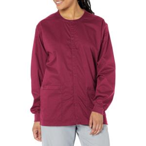 WonderWink womens Snap Front Jacket(Wine)