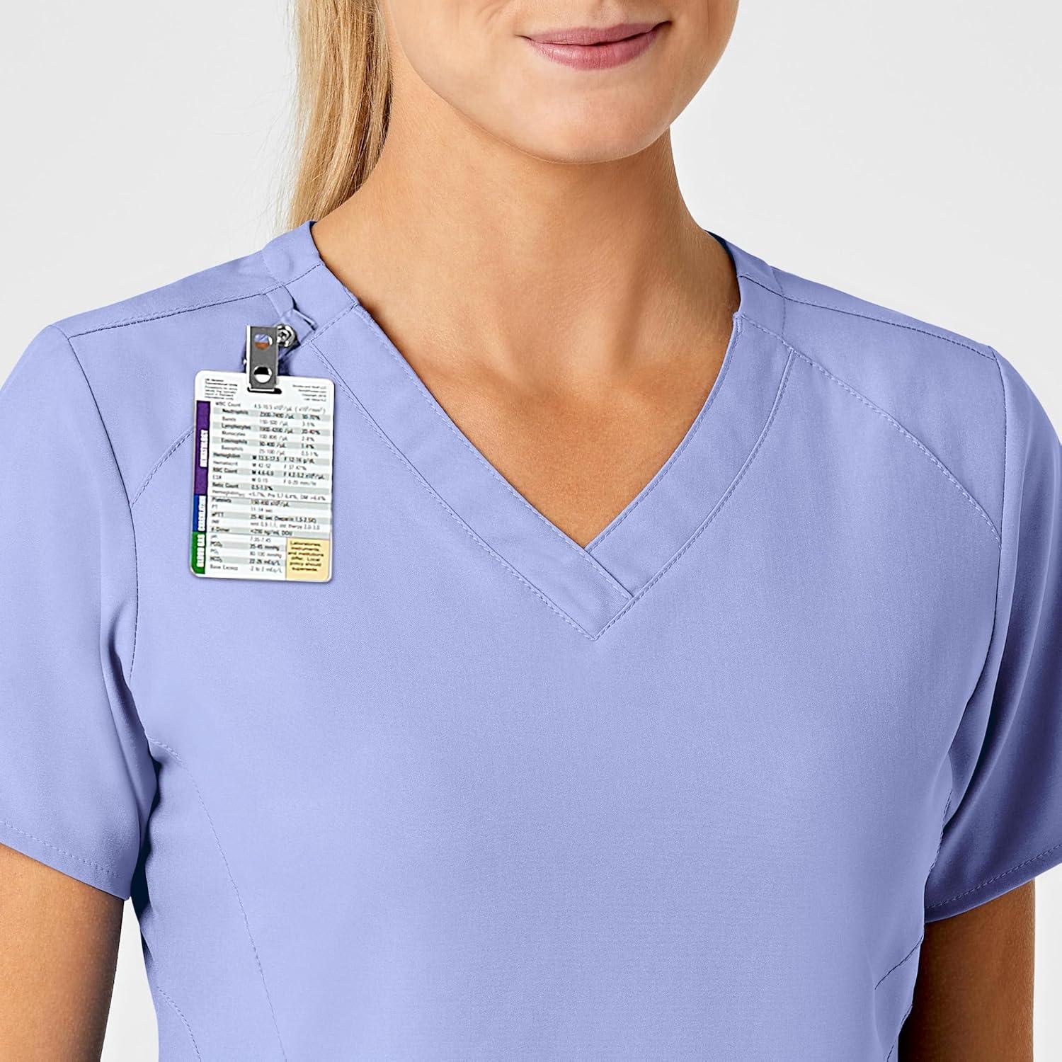 imageWink Scrubs for Women W123 Stylized VNeck Tops with 5 PocketsCeil Blue