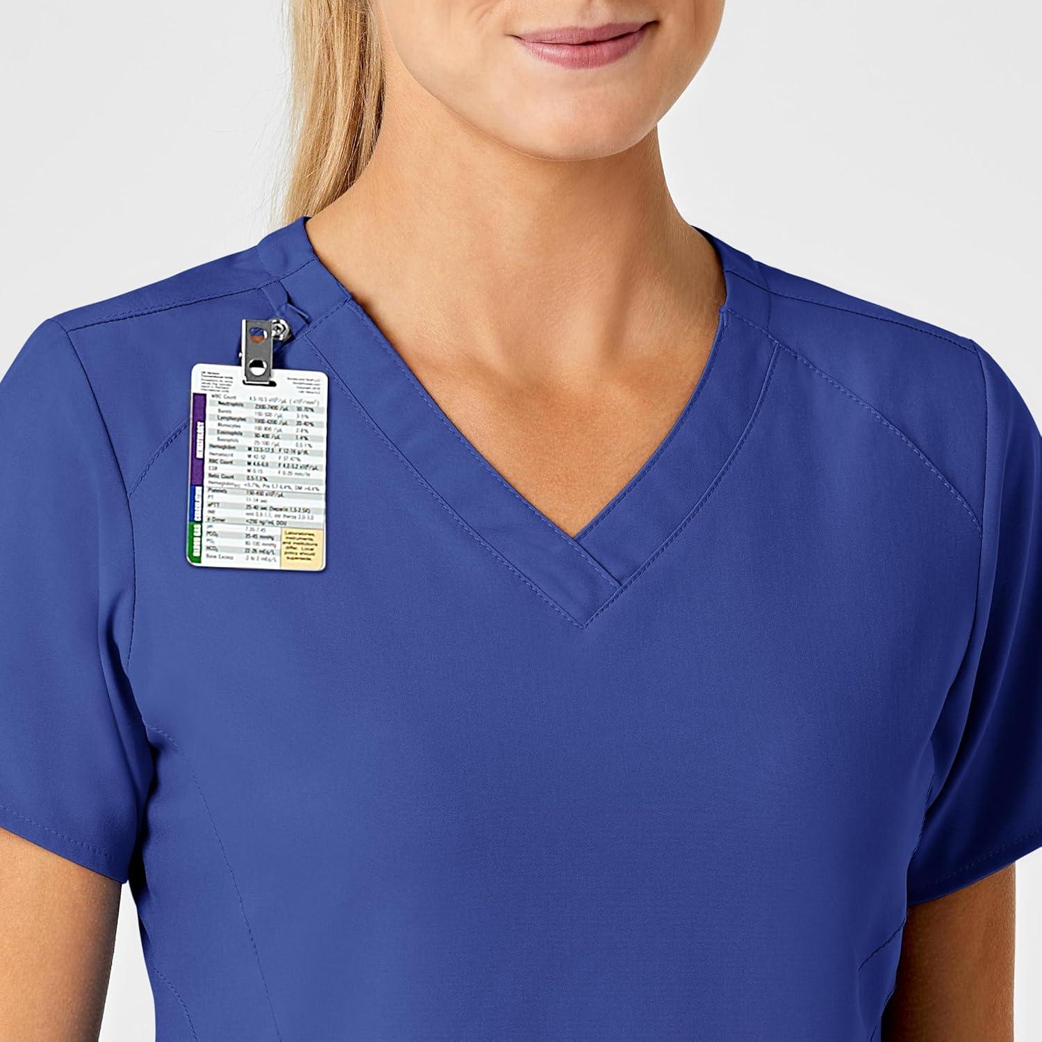 imageWink Scrubs for Women W123 Stylized VNeck Tops with 5 PocketsGalaxy Blue