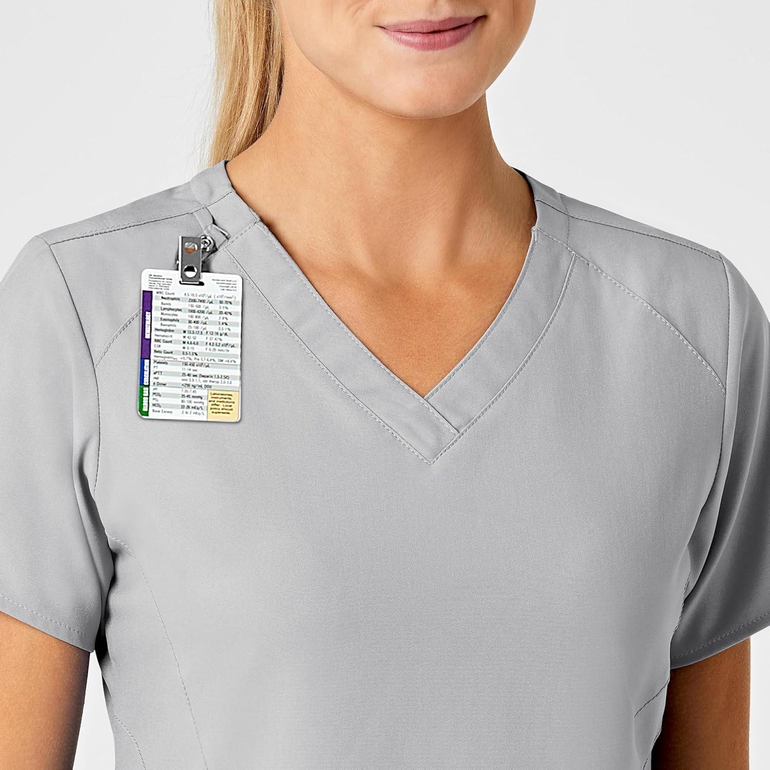 imageWink Scrubs for Women W123 Stylized VNeck Tops with 5 PocketsGrey