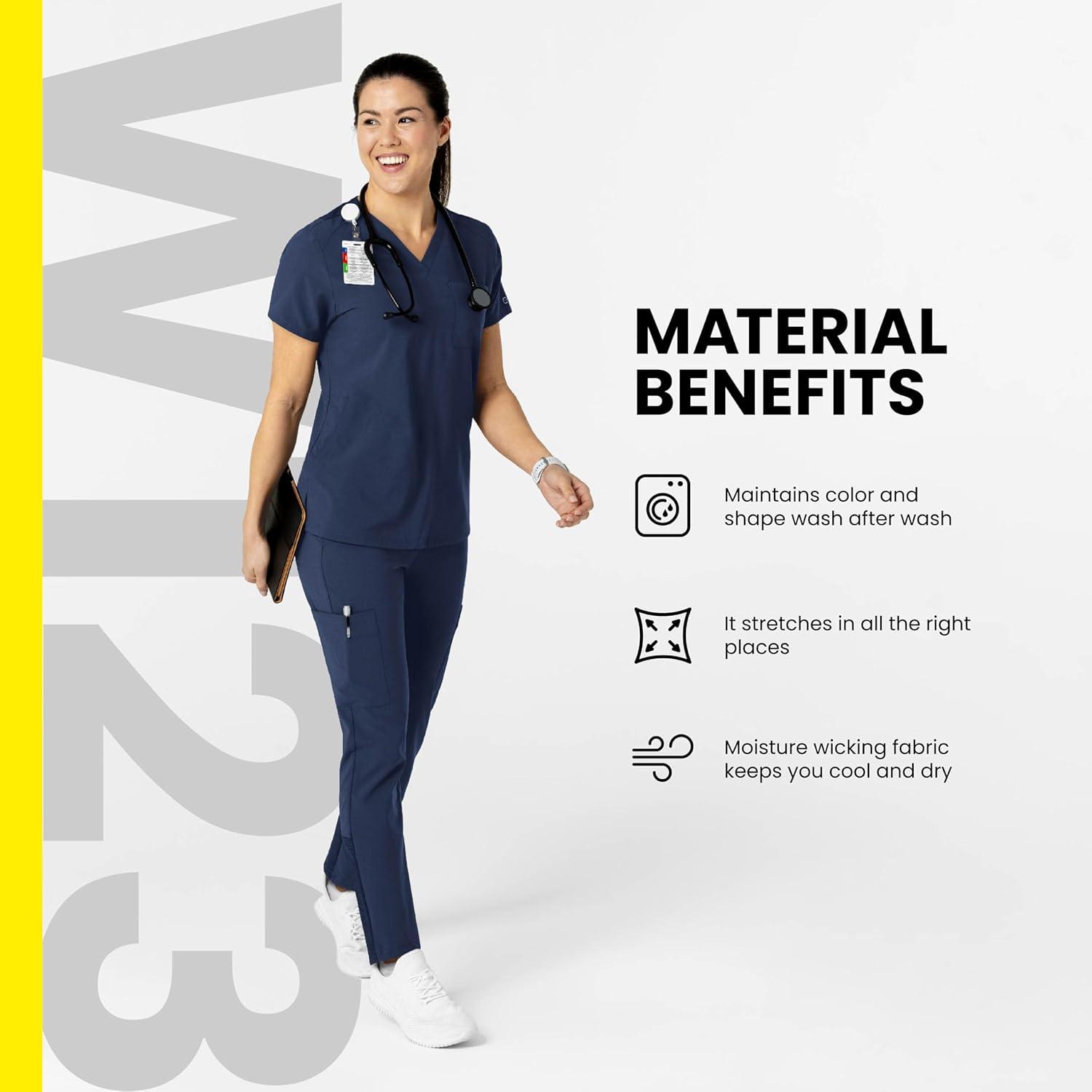 imageWink Scrubs for Women W123 Stylized VNeck Tops with 5 PocketsRoyal