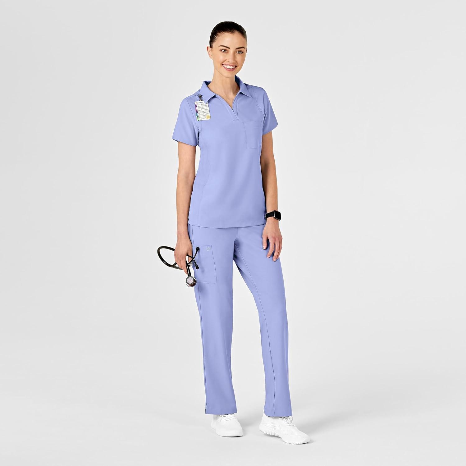 imageWonderWink Womens Collar TopCeil Blue