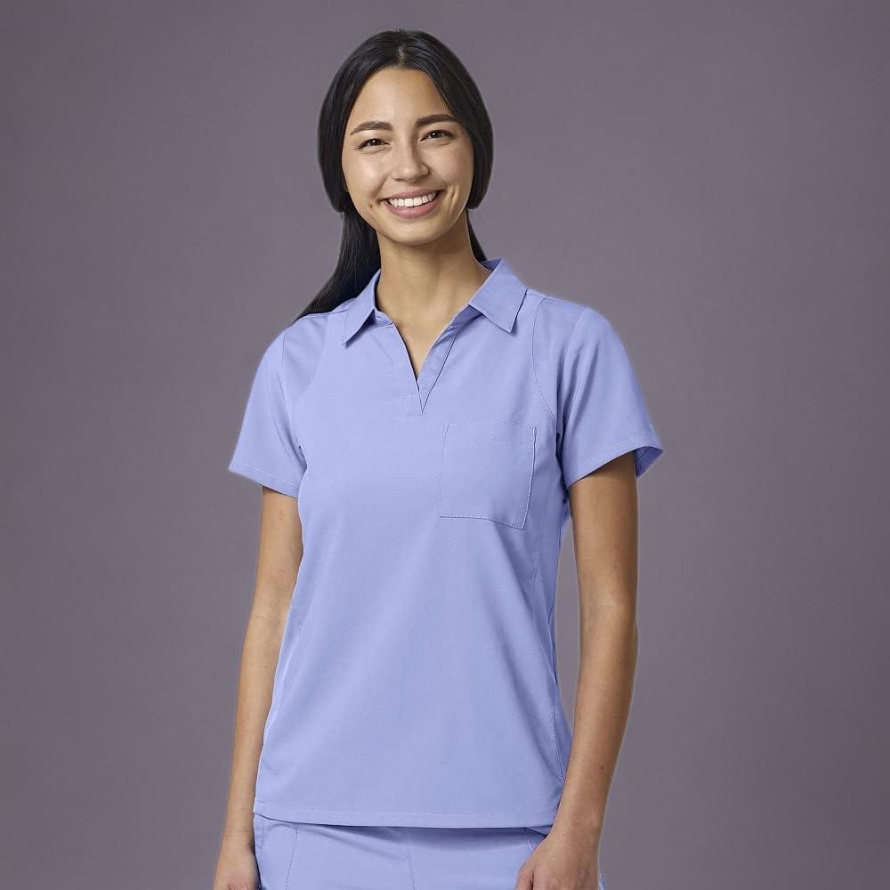 imageWonderWink Womens Collar TopCeil Blue