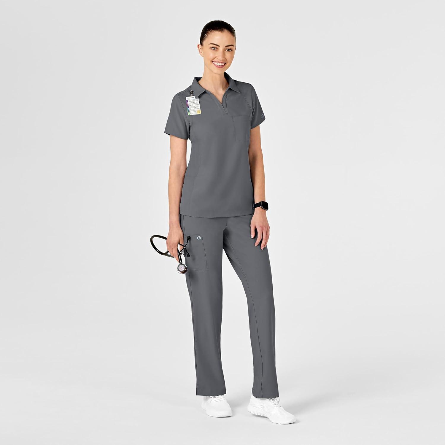 imageWonderWink Womens Collar TopPewter