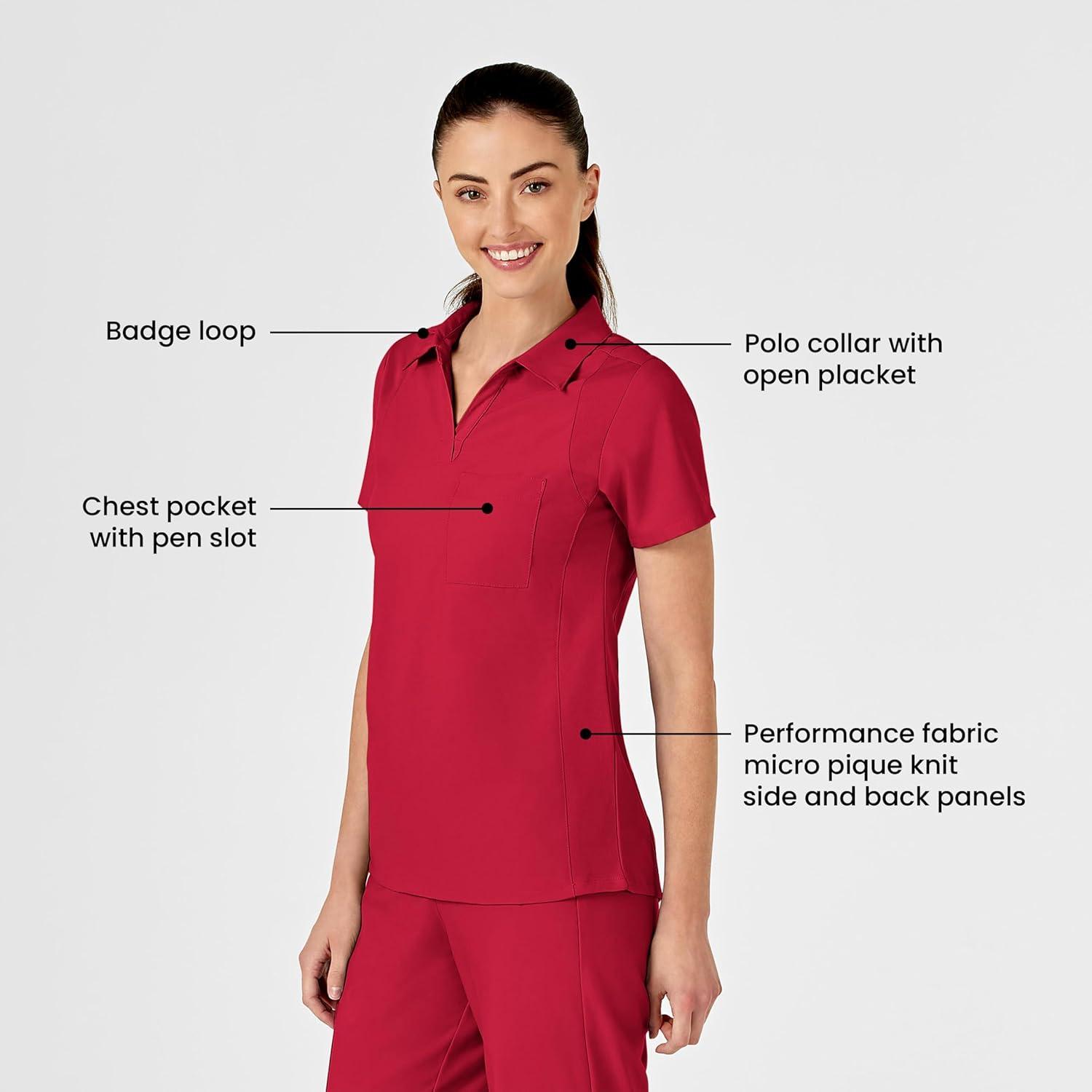 imageWonderWink Womens Collar TopRed