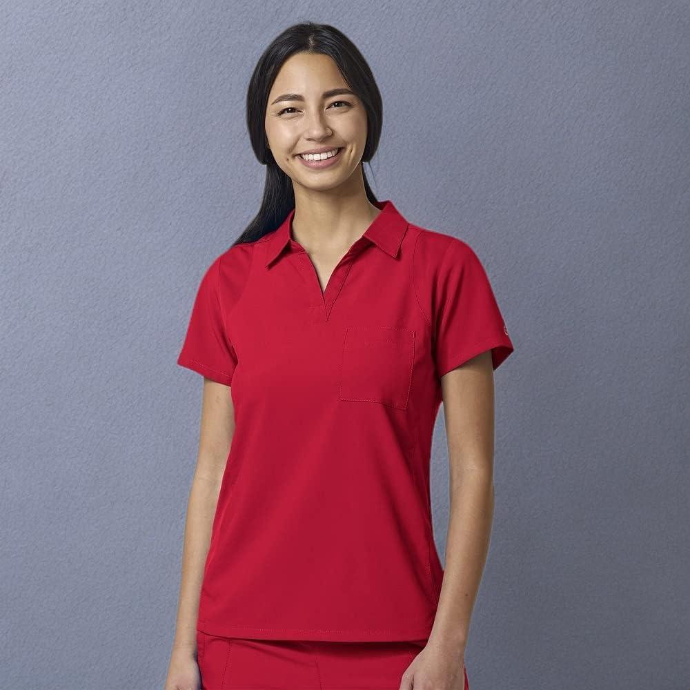 imageWonderWink Womens Collar TopRed