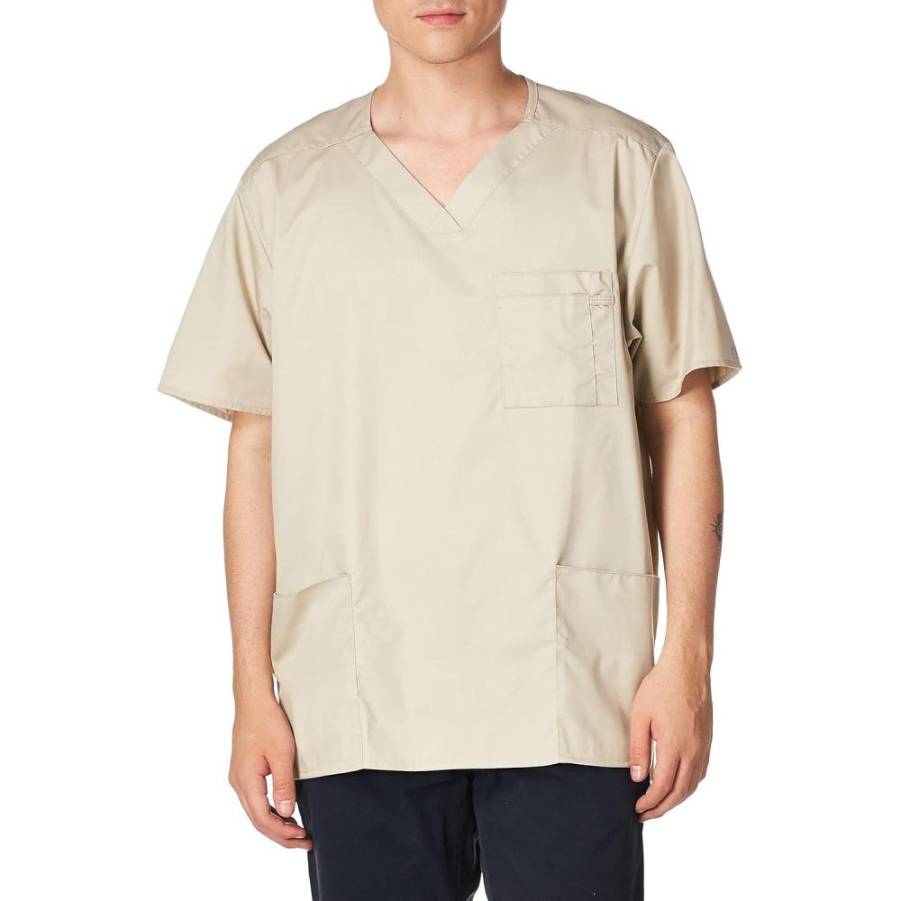 imageWonderWink Mens VNeck Top Khaki Medium