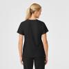 Wink Scrubs for Women, W123, Stylized V-Neck Tops with 5 Pockets(Black)