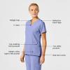 Wink Scrubs for Women, W123, Stylized V-Neck Tops with 5 Pockets(Caribbean Blue)