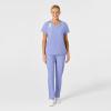 Wink Scrubs for Women, W123, Stylized V-Neck Tops with 5 Pockets(Ceil Blue)