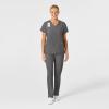 Wink Scrubs for Women, W123, Stylized V-Neck Tops with 5 Pockets(Charcoal Heather)