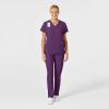 Wink Scrubs for Women, W123, Stylized V-Neck Tops with 5 Pockets(Eggplant)