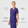 Wink Scrubs for Women, W123, Stylized V-Neck Tops with 5 Pockets(Grape)