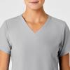 Wink Scrubs for Women, W123, Stylized V-Neck Tops with 5 Pockets(Grey)