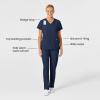 Wink Scrubs for Women, W123, Stylized V-Neck Tops with 5 Pockets(Navy)