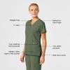 Wink Scrubs for Women, W123, Stylized V-Neck Tops with 5 Pockets(Olive)