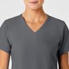 Wink Scrubs for Women, W123, Stylized V-Neck Tops with 5 Pockets(Pewter)