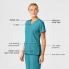 Wink Scrubs for Women, W123, Stylized V-Neck Tops with 5 Pockets(Teal Blue)
