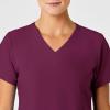 Wink Scrubs for Women, W123, Stylized V-Neck Tops with 5 Pockets(Wine)