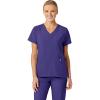 Wink Scrubs for Women, W123, Stylized V-Neck Tops with 5 Pockets(Grape)