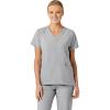 Wink Scrubs for Women, W123, Stylized V-Neck Tops with 5 Pockets(Grey)