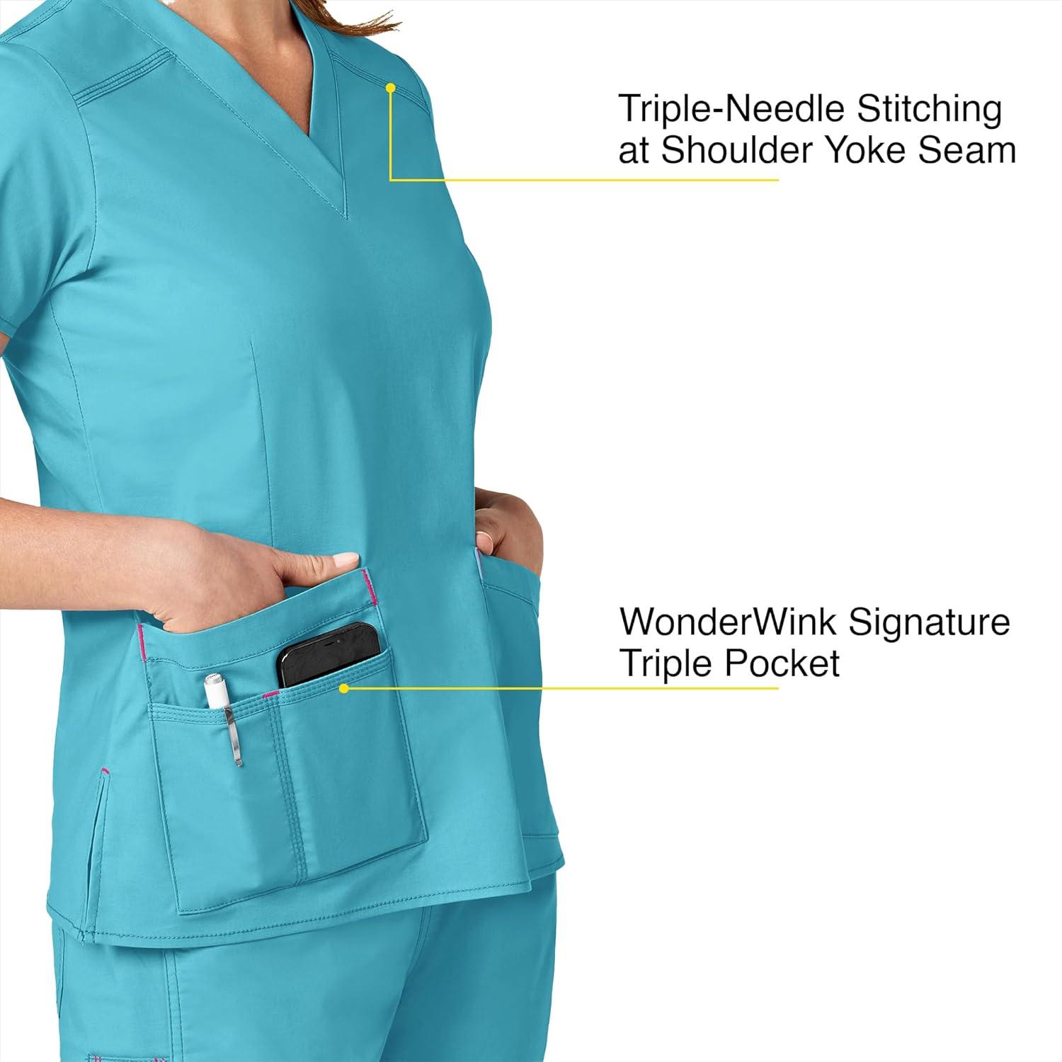 imageWonderWink Womens Wonderflex Verity Scrub TopAqua