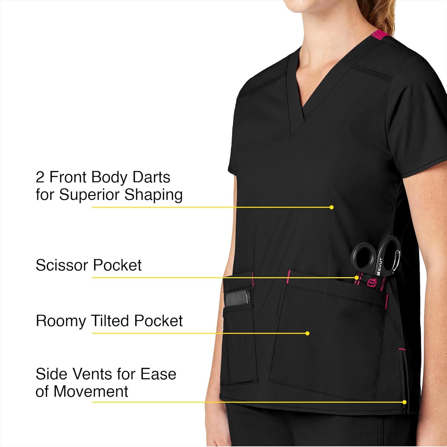 imageWonderWink Womens Wonderflex Verity Scrub TopBlack