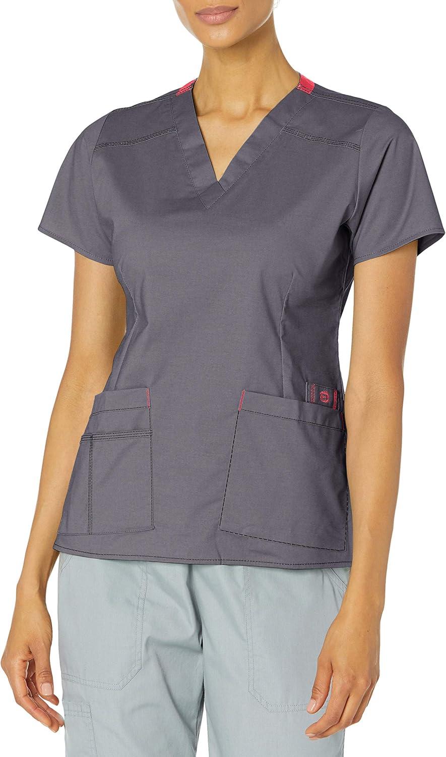 imageWonderWink Womens Wonderflex Verity Scrub TopPewter
