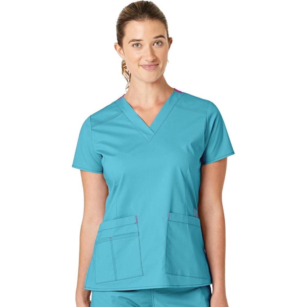 imageWonderWink Womens Wonderflex Verity Scrub TopAqua