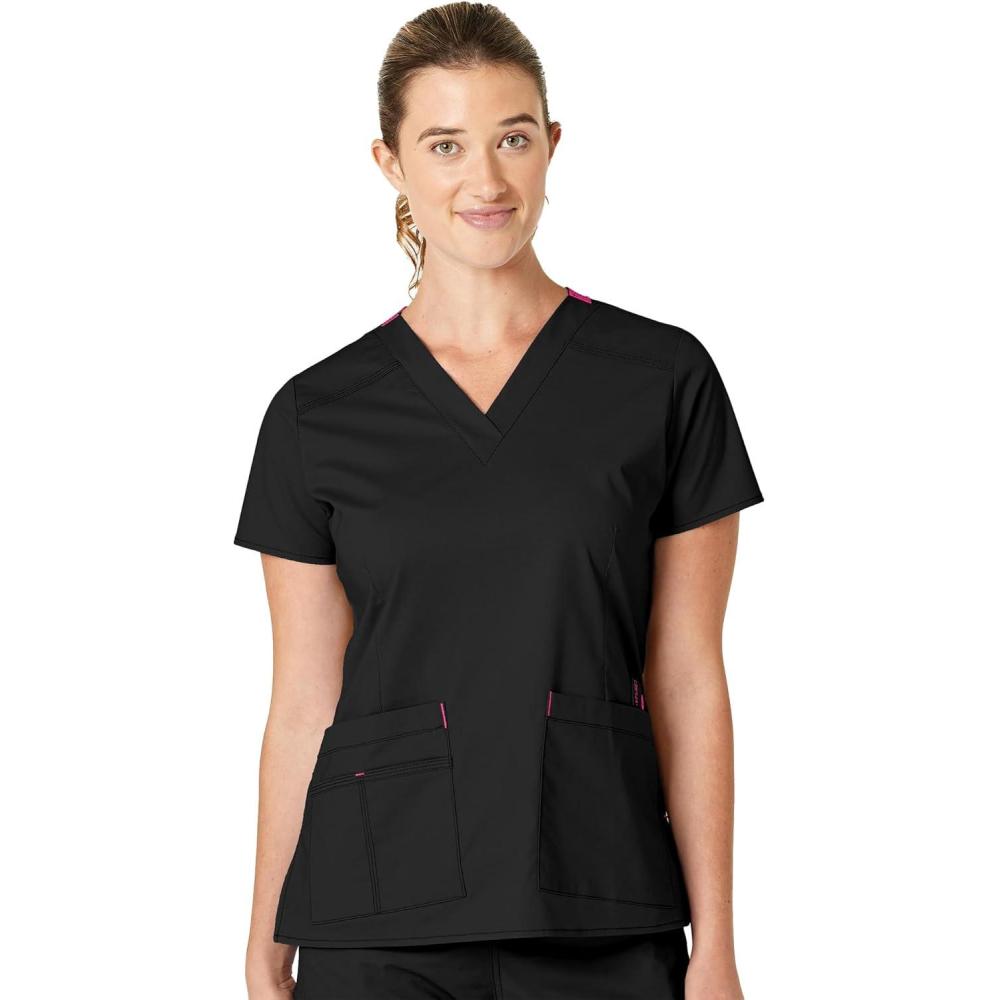imageWonderWink Womens Wonderflex Verity Scrub TopBlack