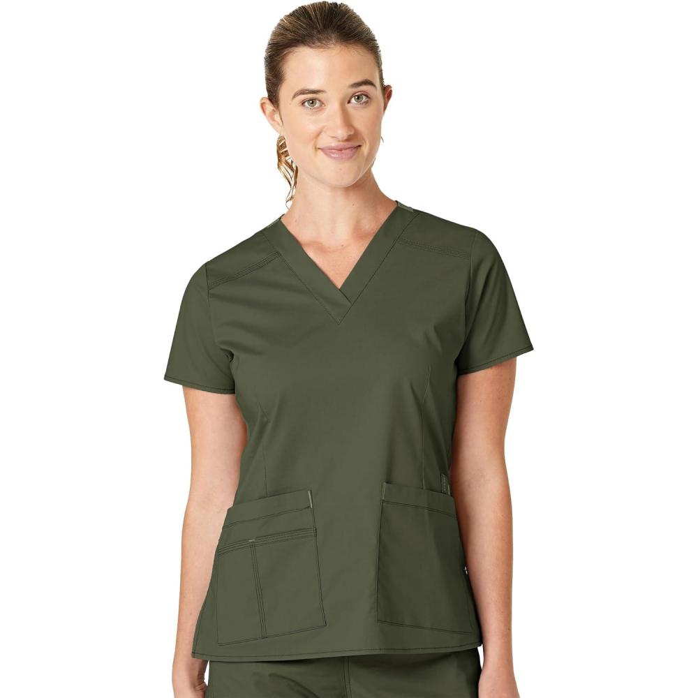 imageWonderWink Womens Wonderflex Verity Scrub TopForest Green