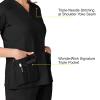 WonderWink Women’s Wonderflex Verity Scrub Top(Black)