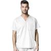 WonderWink Womens Unisex V-Neck Top Medical Scrubs Shirt, White, Medium US