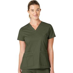 WonderWink Women’s Wonderflex Verity Scrub Top(Forest Green)